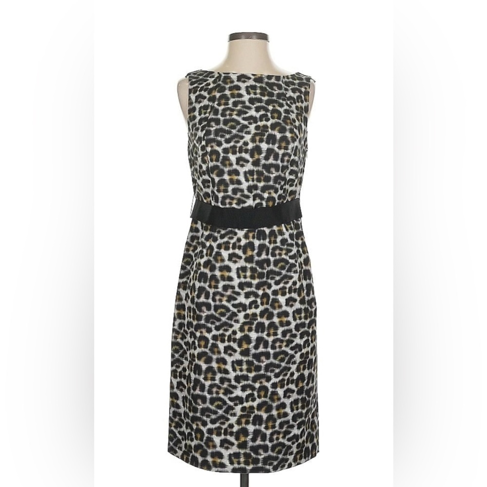 Ann Taylor Black and White Halter Sheath Midi Dress